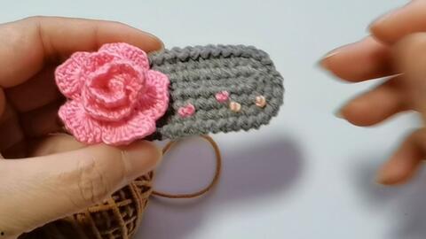 钩织发夹成人教程视频,跟随视频轻松学会制作时尚发饰